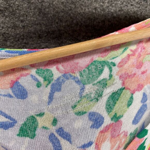 Talbots Sweater Pullover Women 2X Plus White Floral Knit Long Sleeve Cotton - Picture 3 of 7